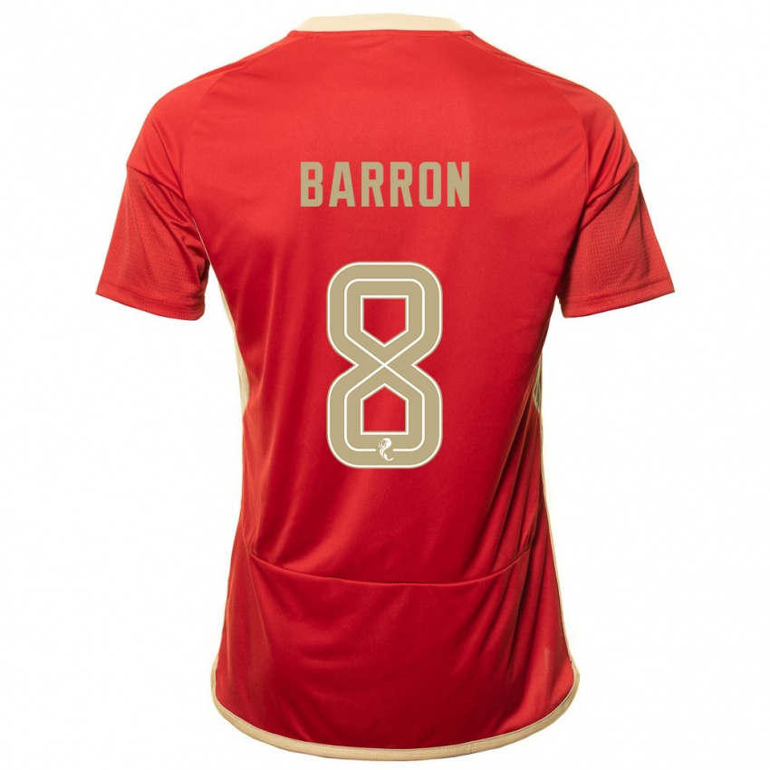 Homem Camisola Connor Barron #8 Vermelho Principal 2023/24 Camisa