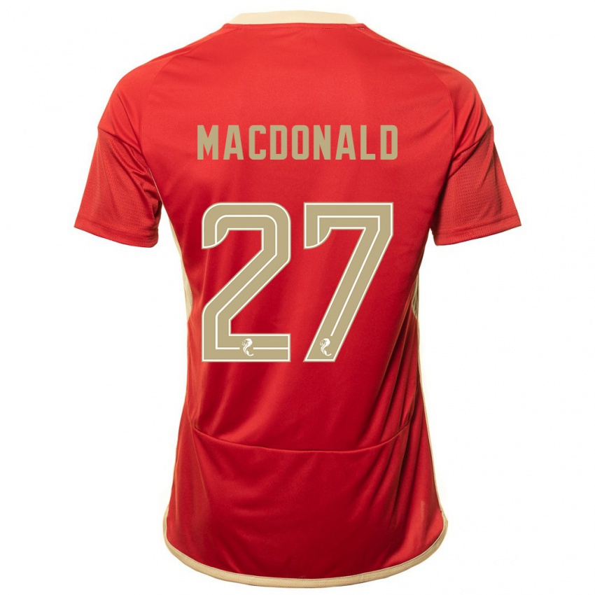 Homem Camisola Angus Macdonald #27 Vermelho Principal 2023/24 Camisa