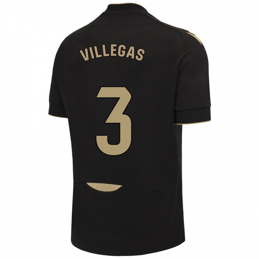 Homem Camisola Virginia Villegas Rico #3 Preto Alternativa 2023/24 Camisa