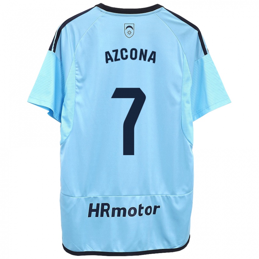 Homem Camisola Rubén Azcona #7 Azul Alternativa 2023/24 Camisa