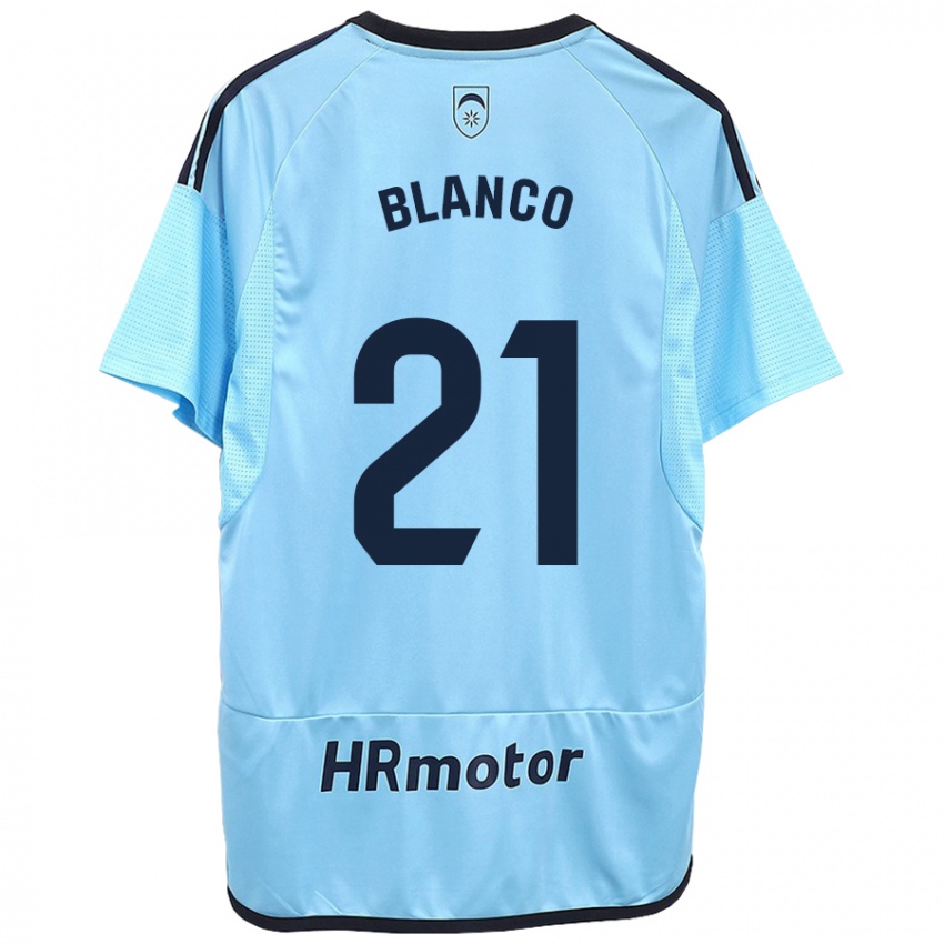 Homem Camisola Alexia Blanco Llacuno #21 Azul Alternativa 2023/24 Camisa