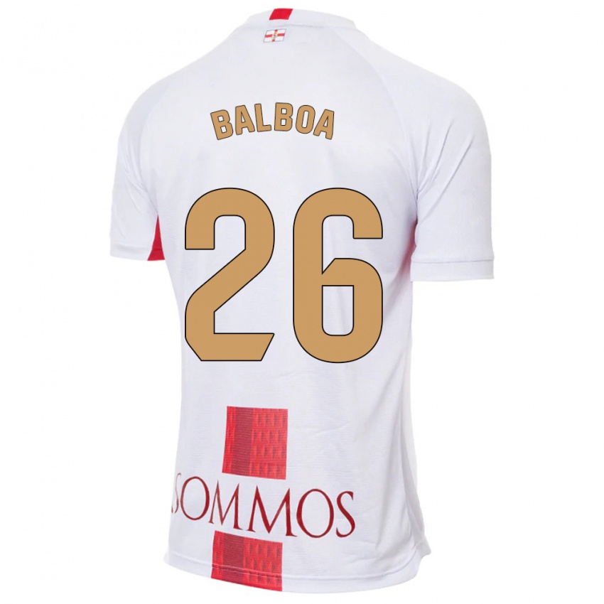 Homem Camisola Álex Balboa #26 Branco Alternativa 2023/24 Camisa