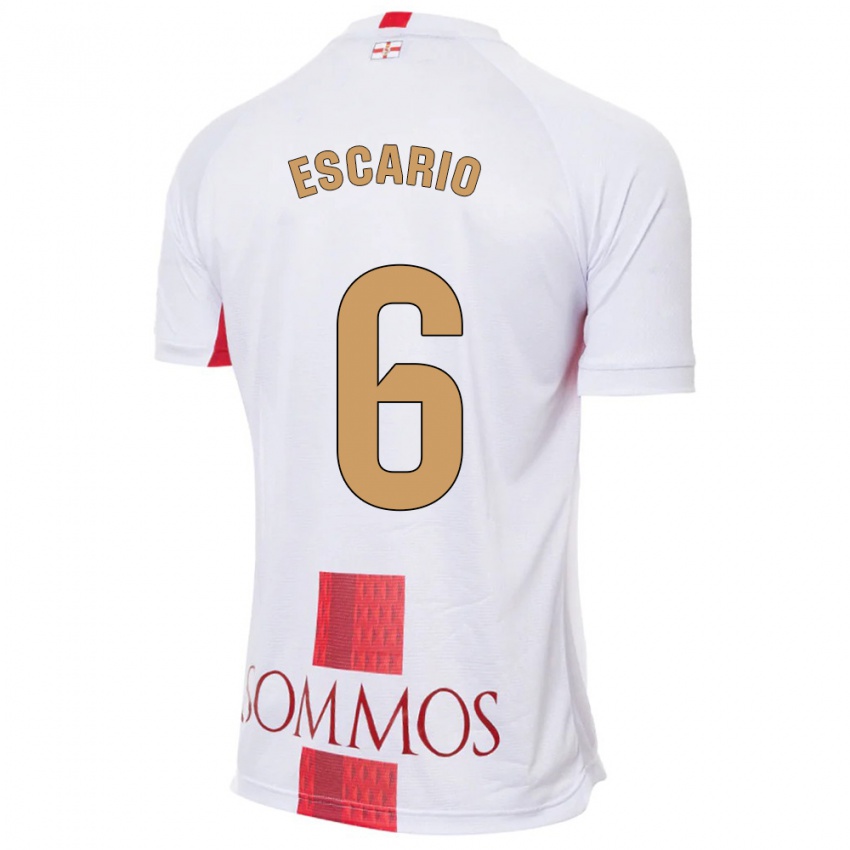 Homem Camisola Jaime Escario #6 Branco Alternativa 2023/24 Camisa