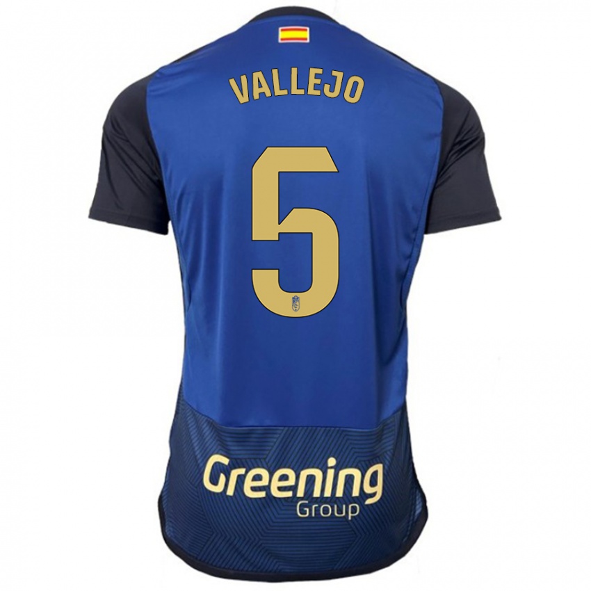 Homem Camisola Jesus Vallejo #5 Marinha Alternativa 2023/24 Camisa