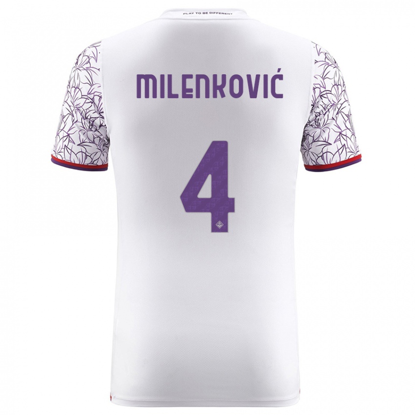 Homem Camisola Nikola Milenkovic #4 Branco Alternativa 2023/24 Camisa