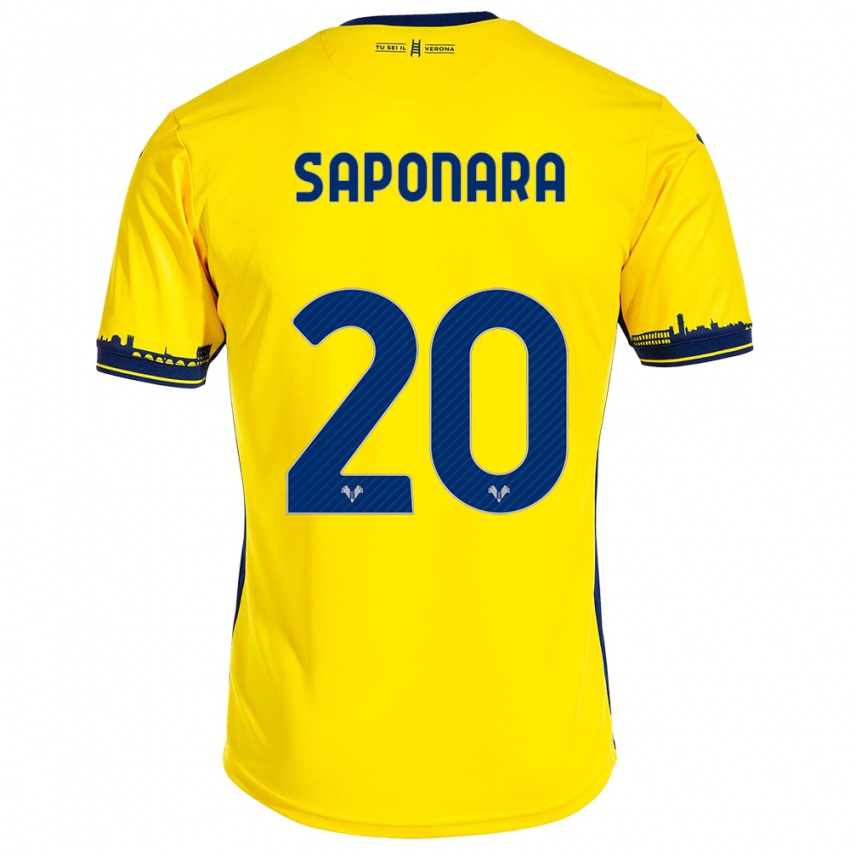Homem Camisola Riccardo Saponara #20 Amarelo Alternativa 2023/24 Camisa