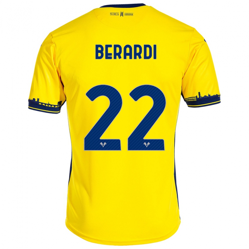 Homem Camisola Alessandro Berardi #22 Amarelo Alternativa 2023/24 Camisa