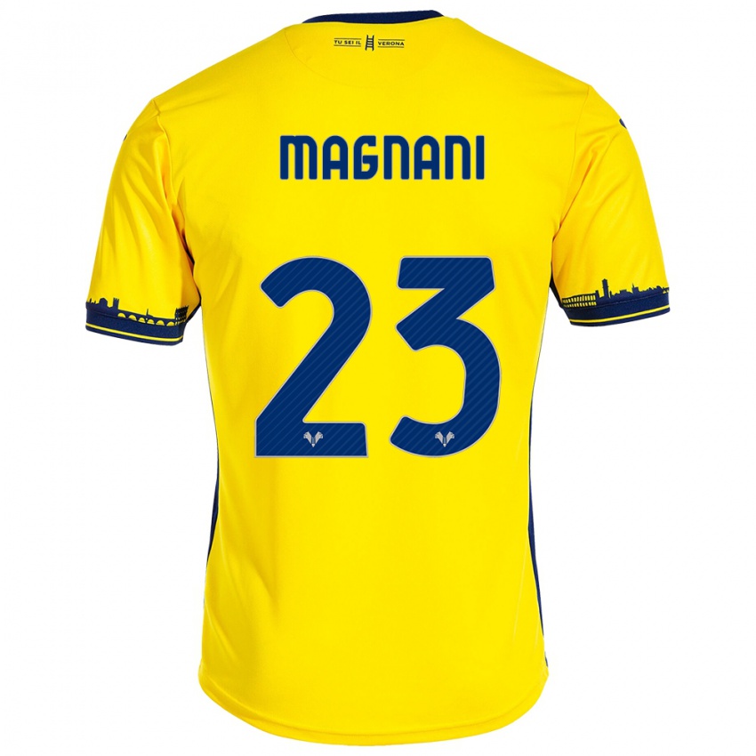 Homem Camisola Giangiacomo Magnani #23 Amarelo Alternativa 2023/24 Camisa
