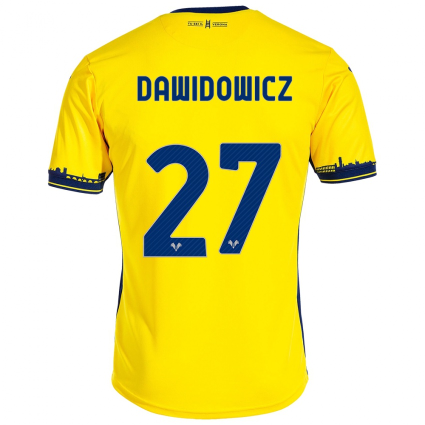 Homem Camisola Pawel Dawidowicz #27 Amarelo Alternativa 2023/24 Camisa