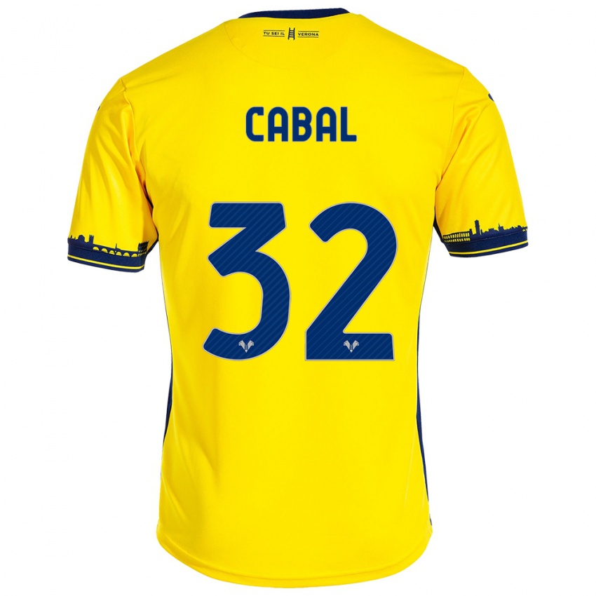 Homem Camisola Juan Cabal #32 Amarelo Alternativa 2023/24 Camisa