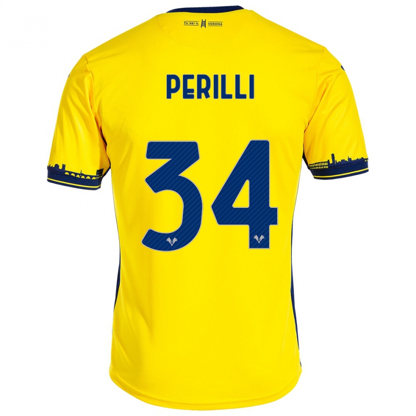 Homem Camisola Simone Perilli #34 Amarelo Alternativa 2023/24 Camisa