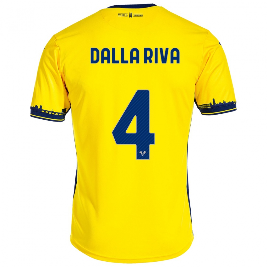 Homem Camisola Stefano Dalla Riva #4 Amarelo Alternativa 2023/24 Camisa