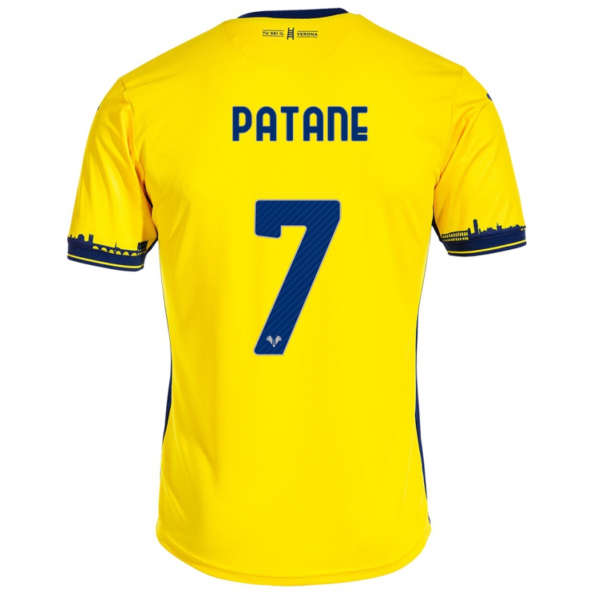 Homem Camisola Nicola Patanè #7 Amarelo Alternativa 2023/24 Camisa