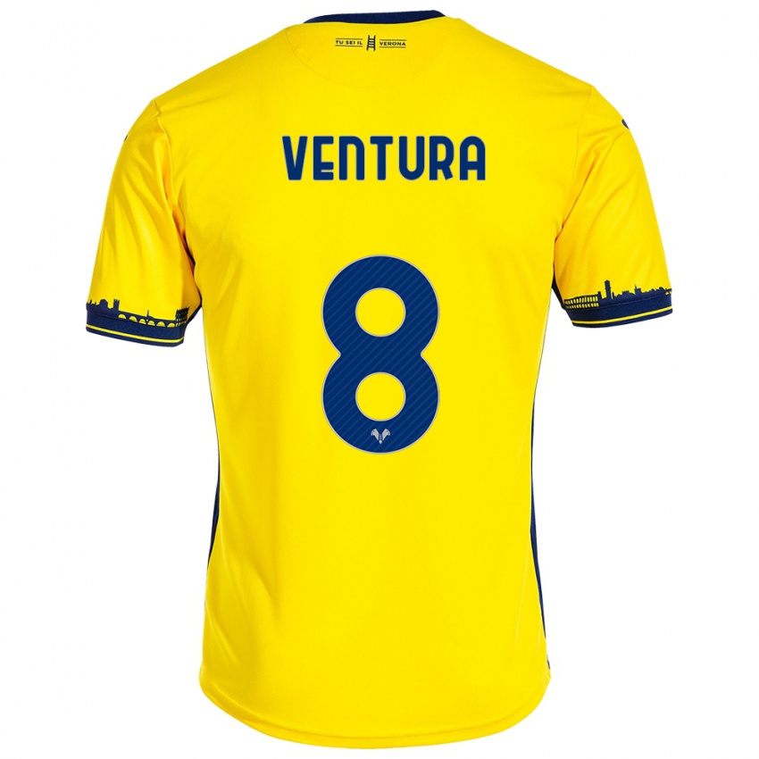 Homem Camisola Ciro Ventura #8 Amarelo Alternativa 2023/24 Camisa