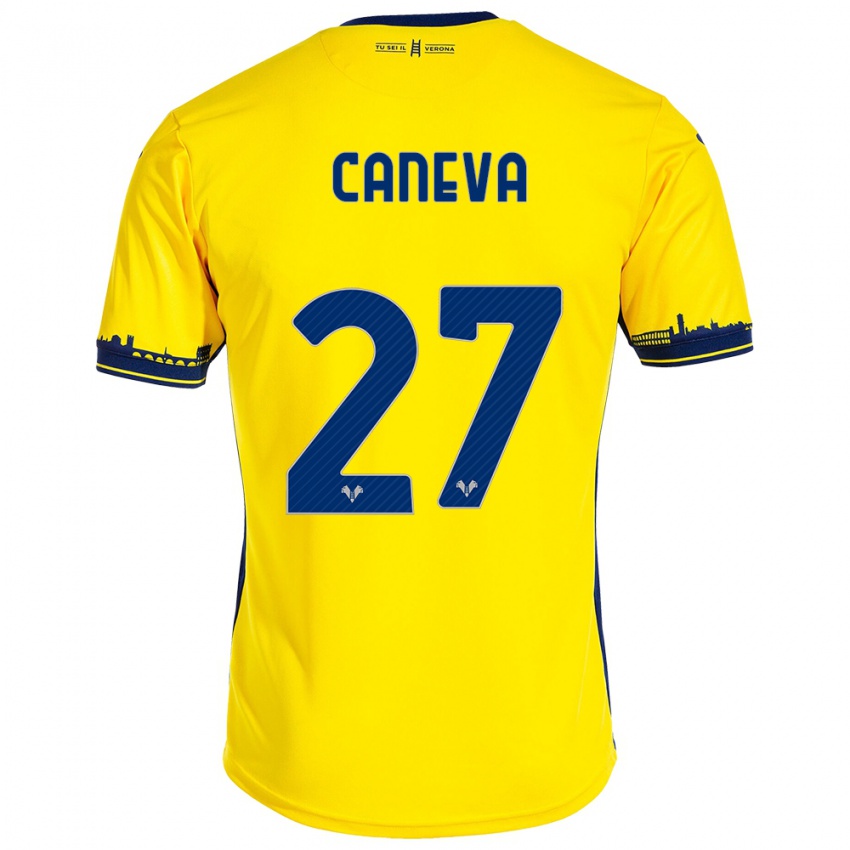 Homem Camisola Elia Caneva #27 Amarelo Alternativa 2023/24 Camisa