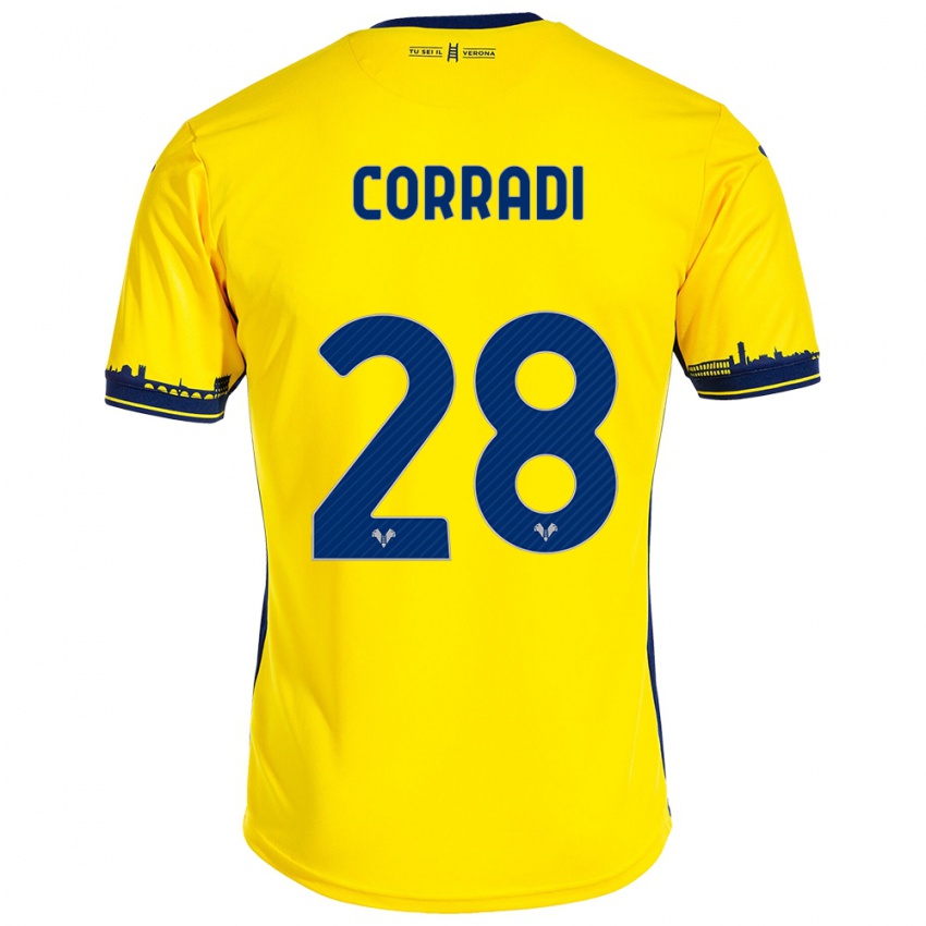 Homem Camisola Christian Corradi #28 Amarelo Alternativa 2023/24 Camisa