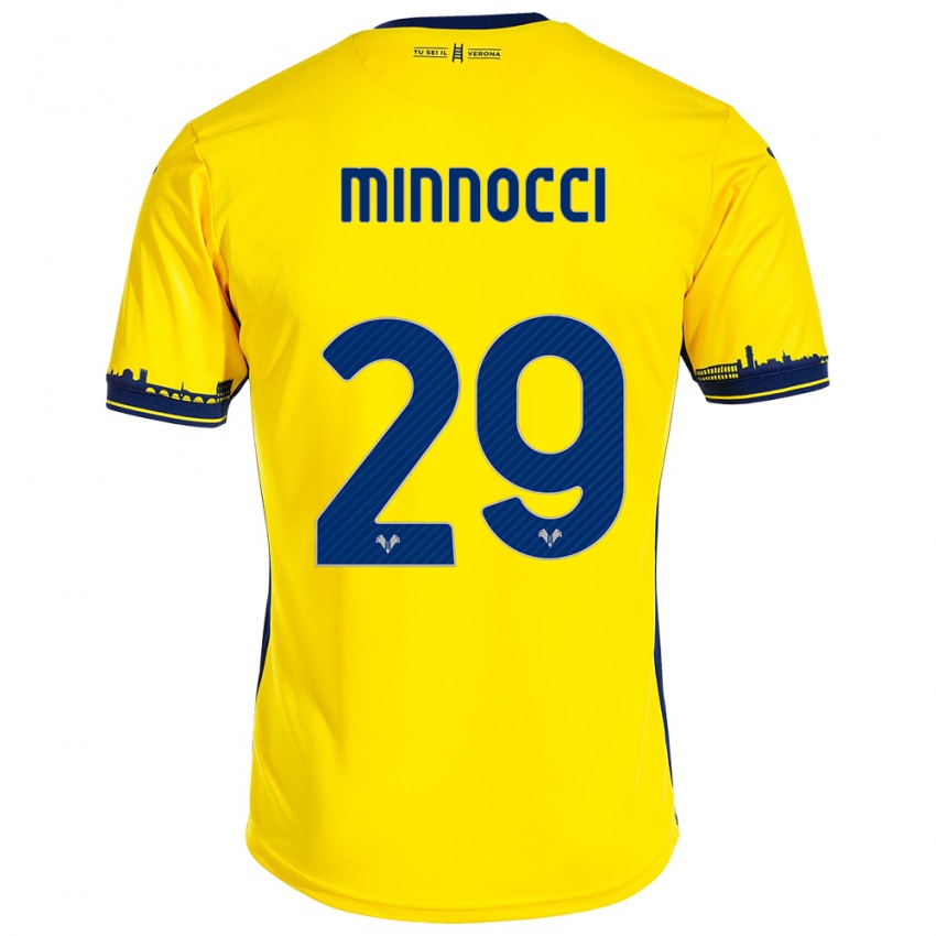 Homem Camisola Valerio Minnocci #29 Amarelo Alternativa 2023/24 Camisa