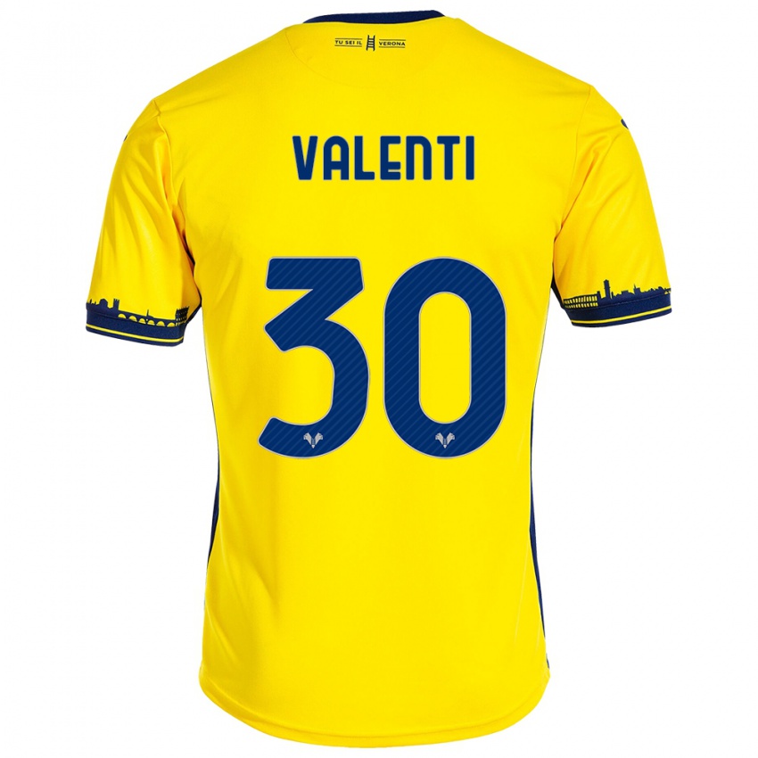 Homem Camisola Francesco Valenti #30 Amarelo Alternativa 2023/24 Camisa