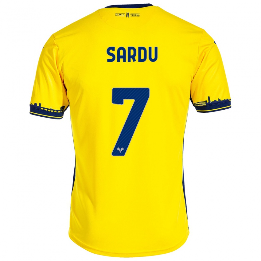 Homem Camisola Rosella Sardu #7 Amarelo Alternativa 2023/24 Camisa