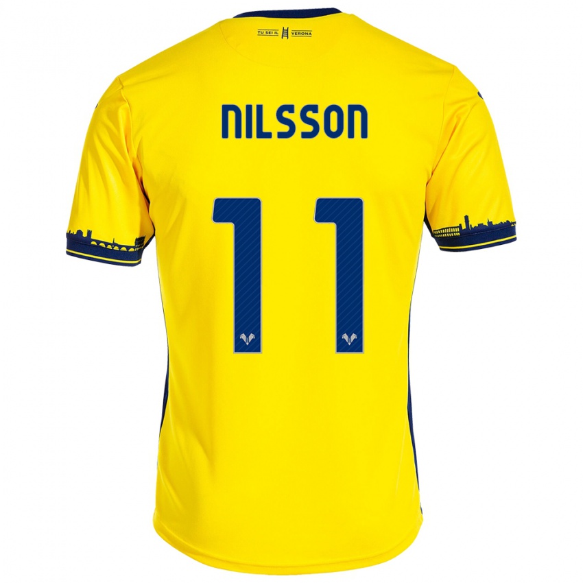 Homem Camisola Sara Nilsson #11 Amarelo Alternativa 2023/24 Camisa