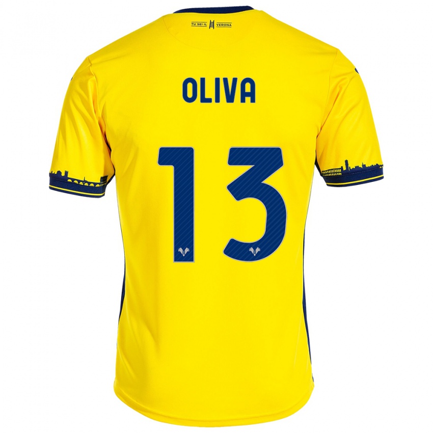 Homem Camisola Eleonora Oliva #13 Amarelo Alternativa 2023/24 Camisa