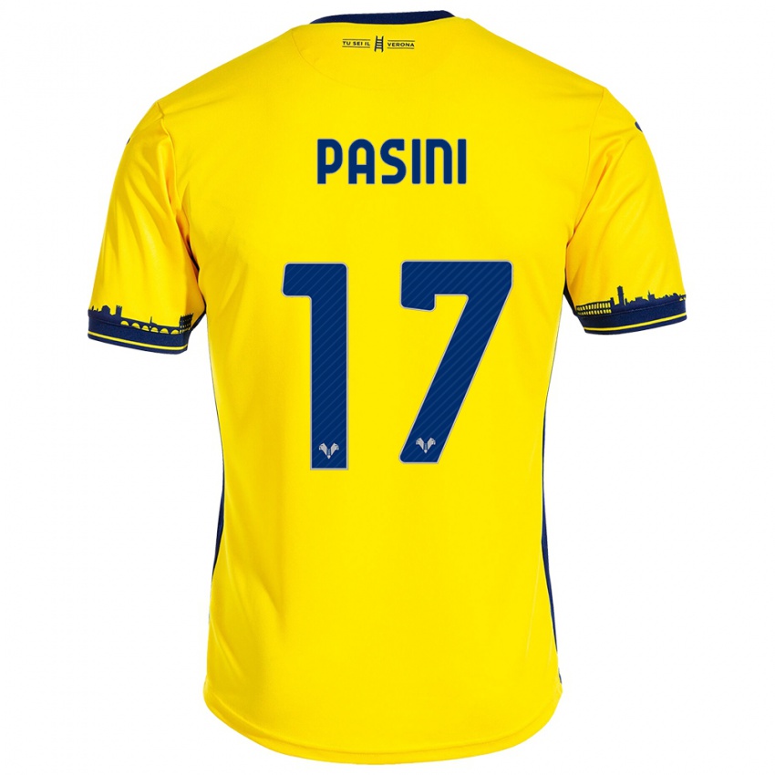 Homem Camisola Veronica Pasini #17 Amarelo Alternativa 2023/24 Camisa