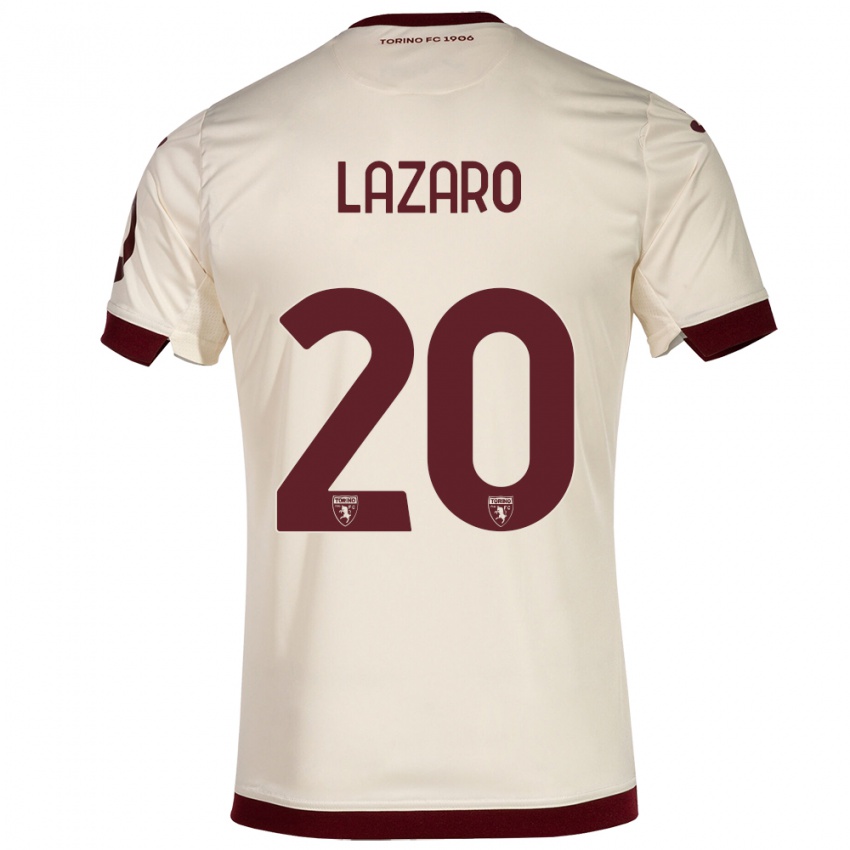 Homem Camisola Valentino Lazaro #20 Champanhe Alternativa 2023/24 Camisa