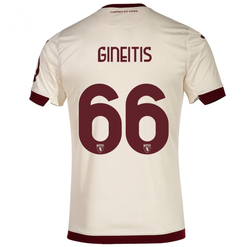 Homem Camisola Gvidas Gineitis #66 Champanhe Alternativa 2023/24 Camisa