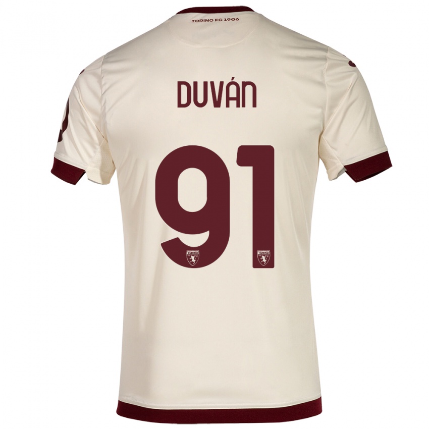 Homem Camisola Duvan Zapata #91 Champanhe Alternativa 2023/24 Camisa