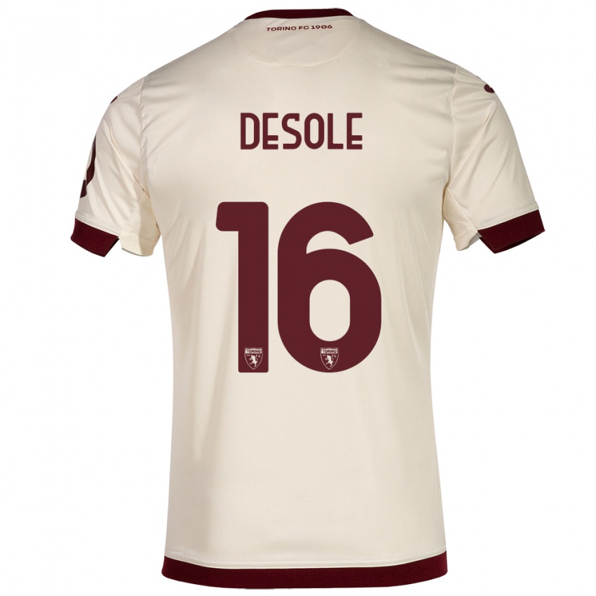 Homem Camisola Fabio Desole #16 Champanhe Alternativa 2023/24 Camisa