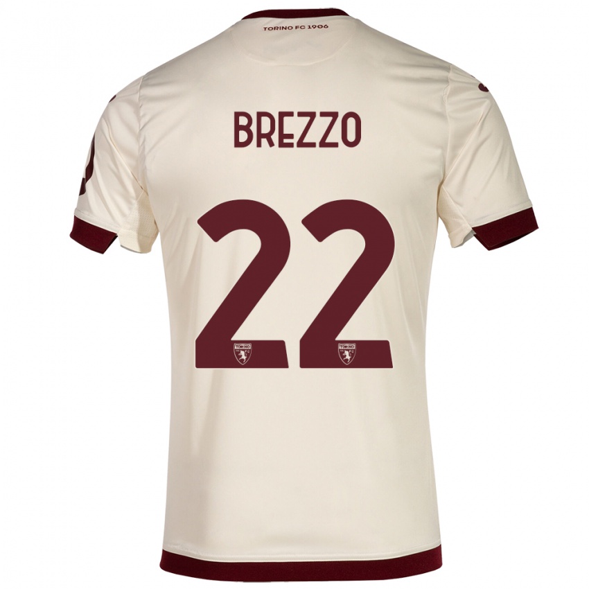 Homem Camisola Matteo Brezzo #22 Champanhe Alternativa 2023/24 Camisa