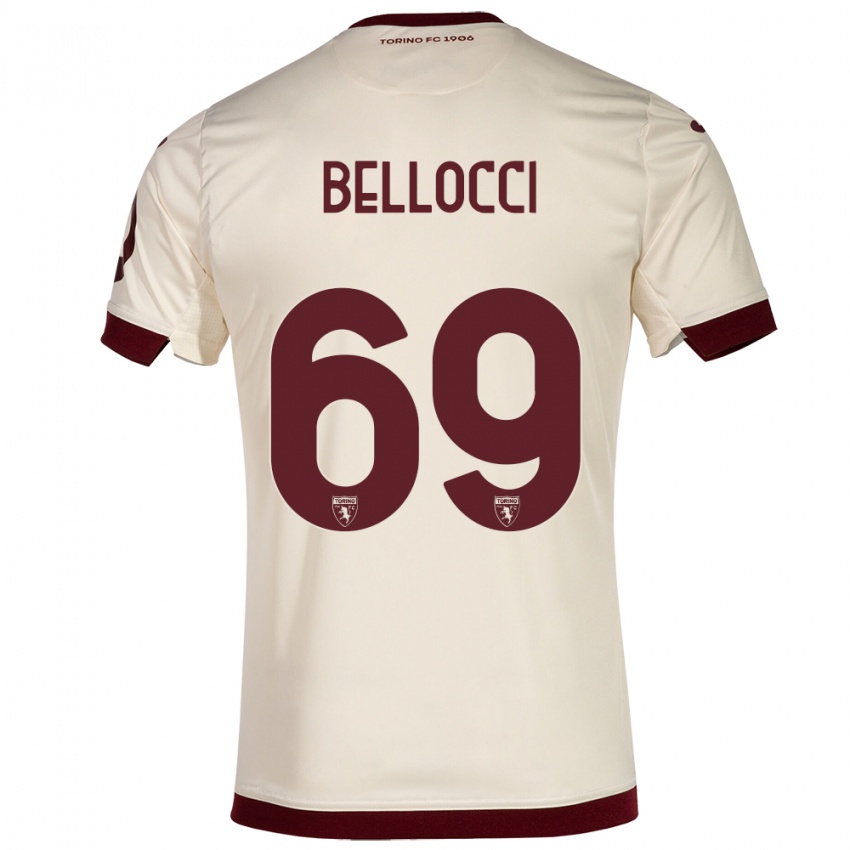 Homem Camisola Andrea Bellocci #69 Champanhe Alternativa 2023/24 Camisa