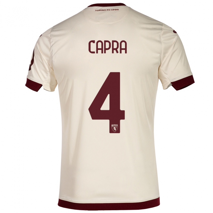 Homem Camisola Valentina Capra #4 Champanhe Alternativa 2023/24 Camisa