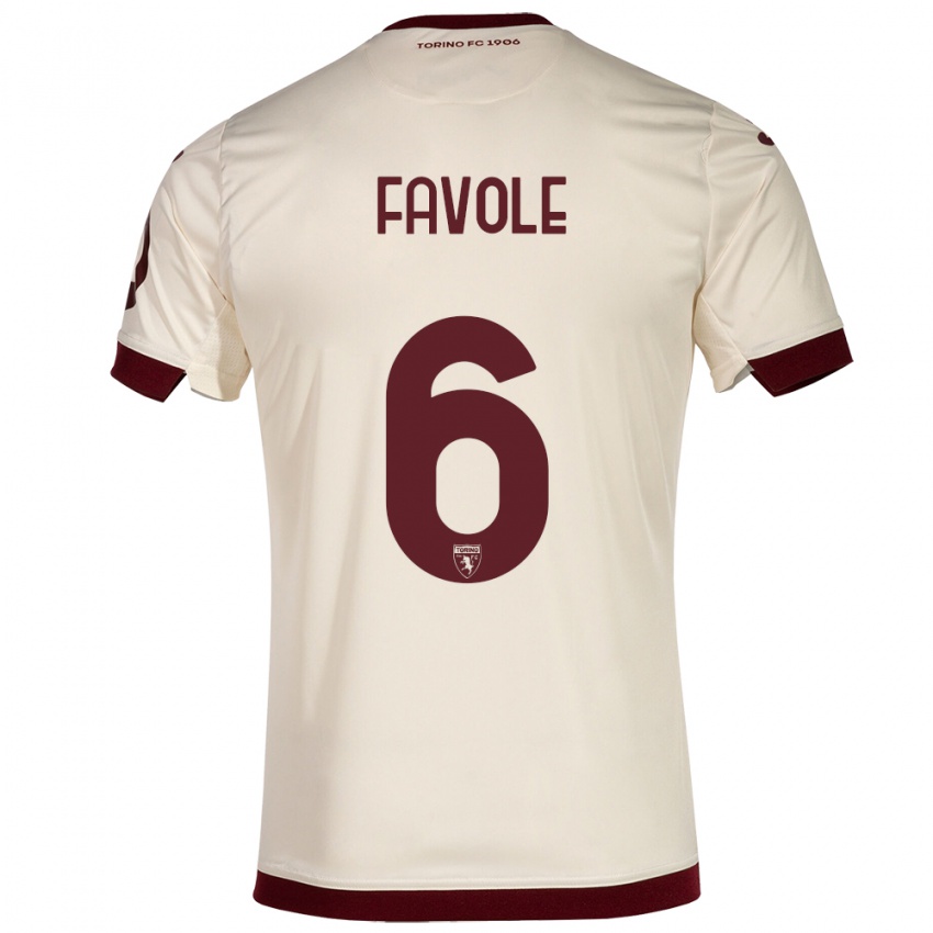 Homem Camisola Stefania Favole #6 Champanhe Alternativa 2023/24 Camisa