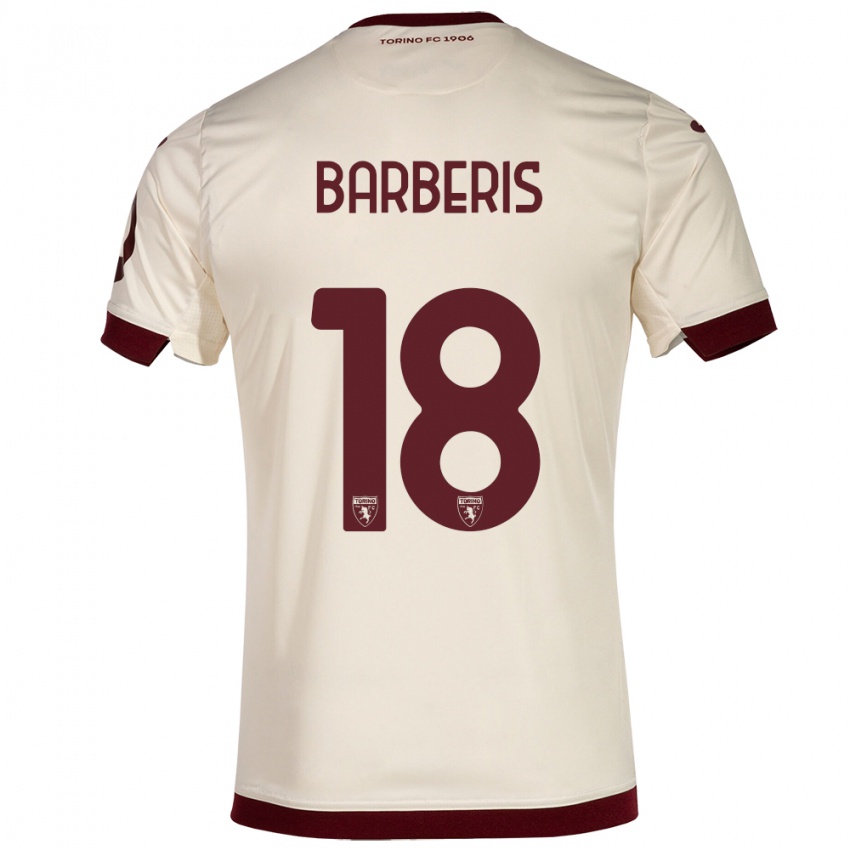 Homem Camisola Laura Barberis #18 Champanhe Alternativa 2023/24 Camisa