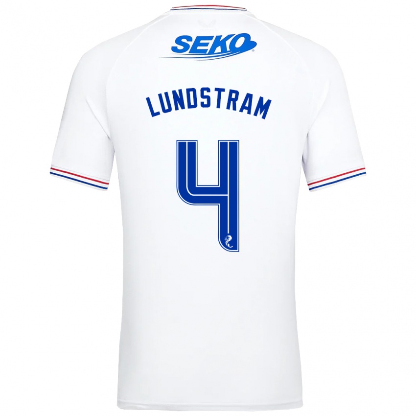 Homem Camisola John Lundstram #4 Branco Alternativa 2023/24 Camisa