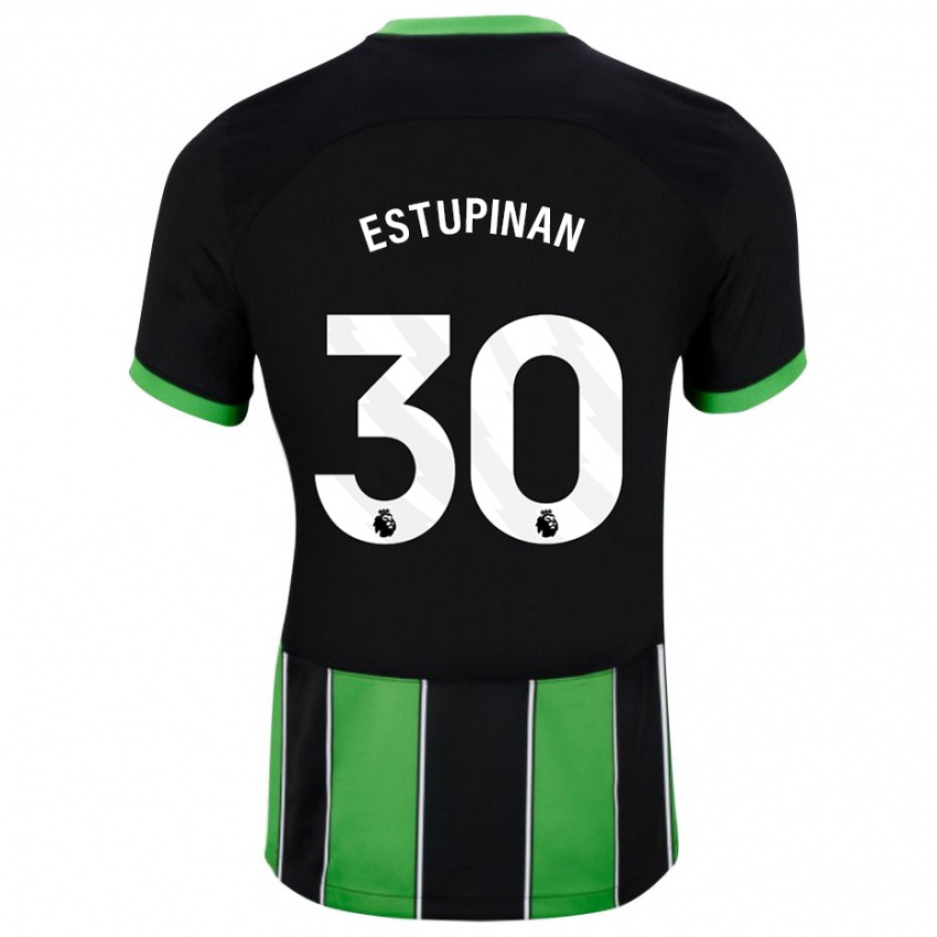 Homem Camisola Pervis Estupinan #30 Preto Verde Alternativa 2023/24 Camisa