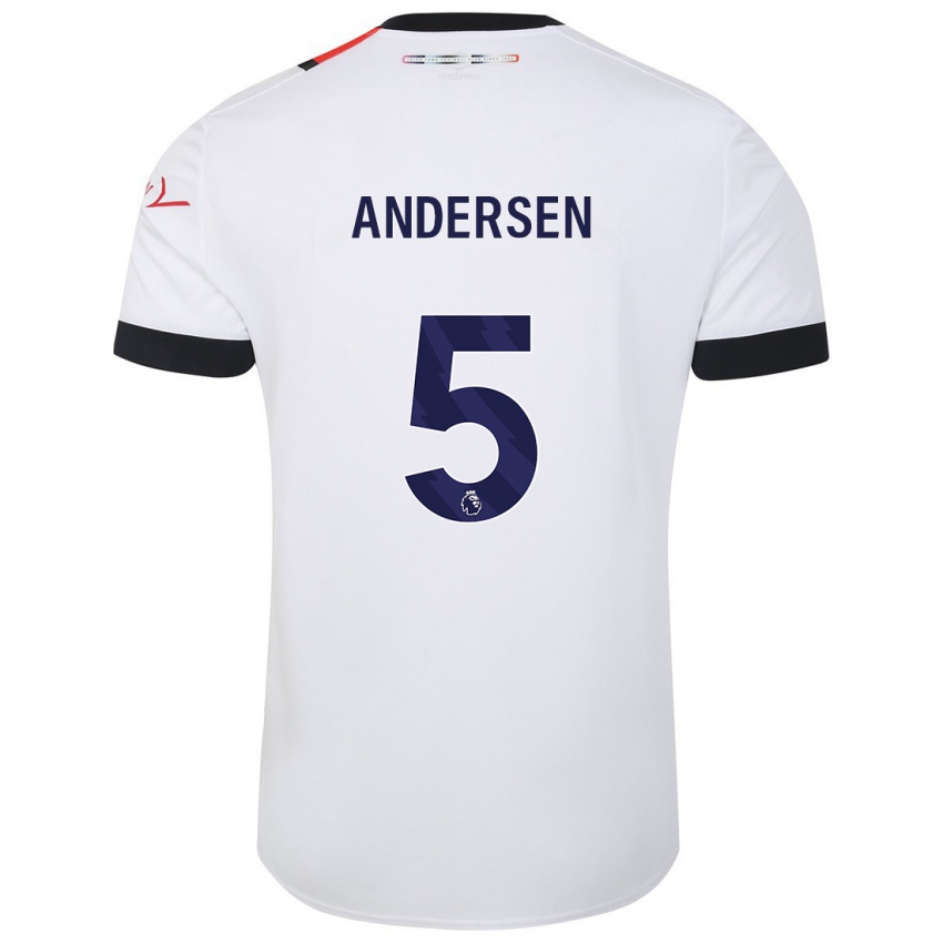 Homem Camisola Mads Andersen #5 Branco Alternativa 2023/24 Camisa