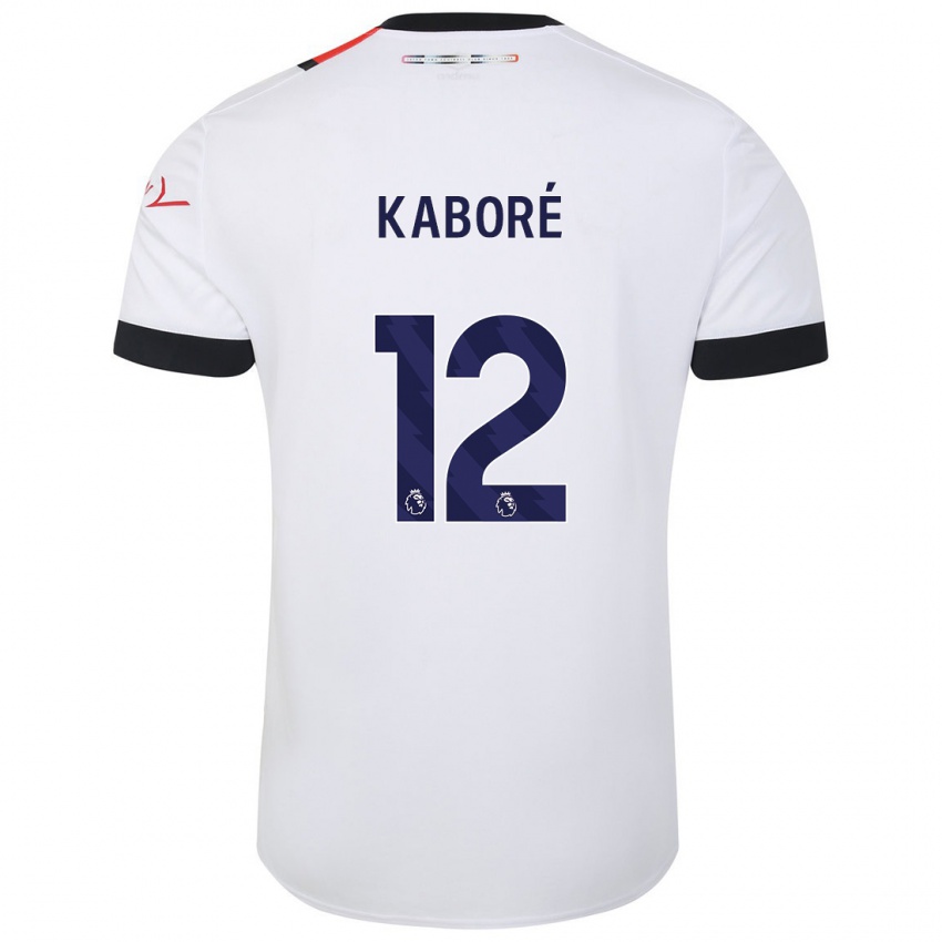 Homem Camisola Issa Kabore #12 Branco Alternativa 2023/24 Camisa