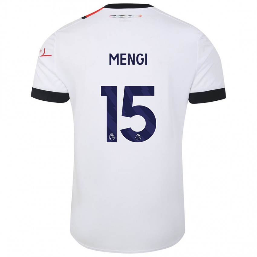 Homem Camisola Teden Mengi #15 Branco Alternativa 2023/24 Camisa