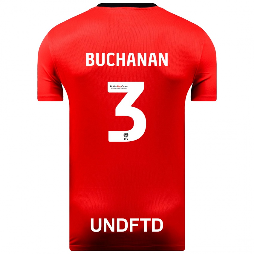 Homem Camisola Lee Buchanan #3 Vermelho Alternativa 2023/24 Camisa