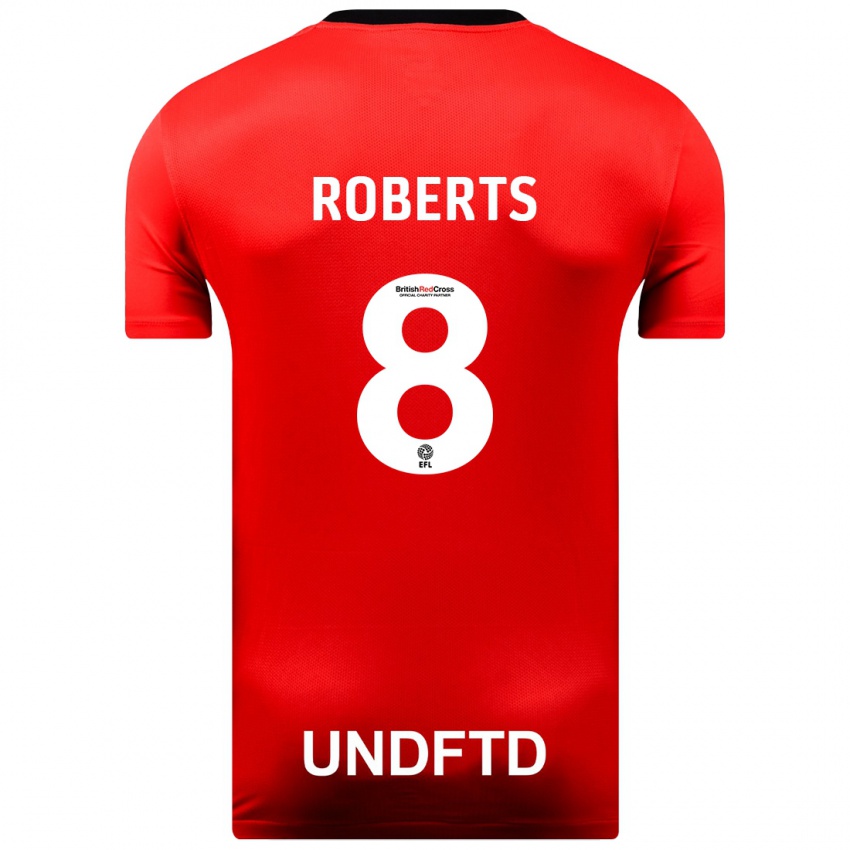 Homem Camisola Tyler Roberts #8 Vermelho Alternativa 2023/24 Camisa