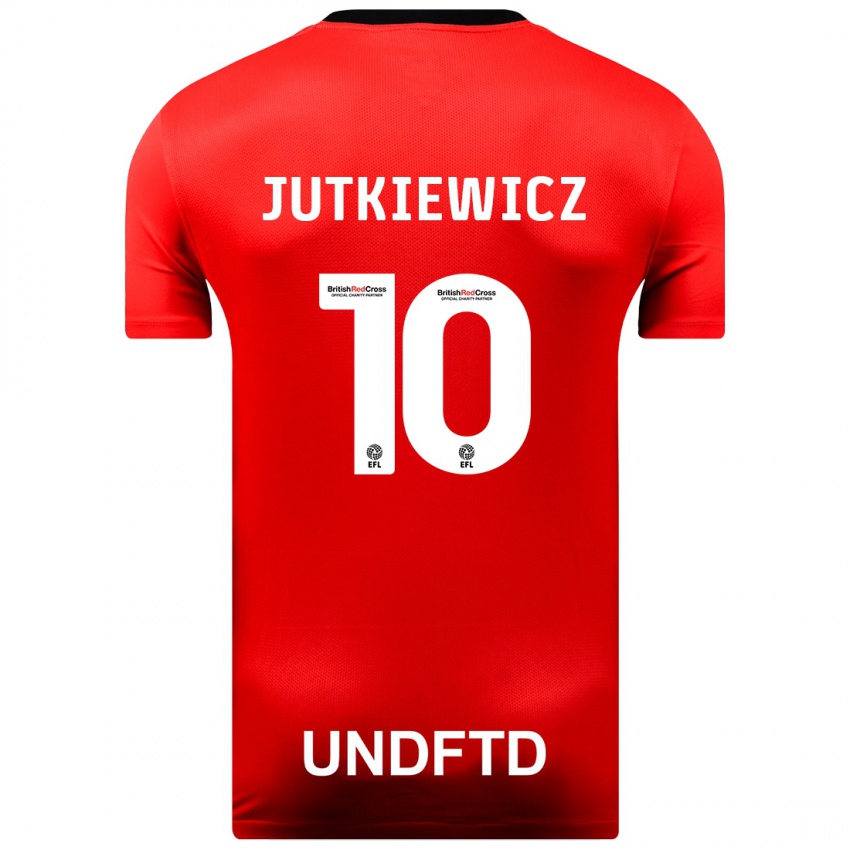 Homem Camisola Lukas Jutkiewicz #10 Vermelho Alternativa 2023/24 Camisa