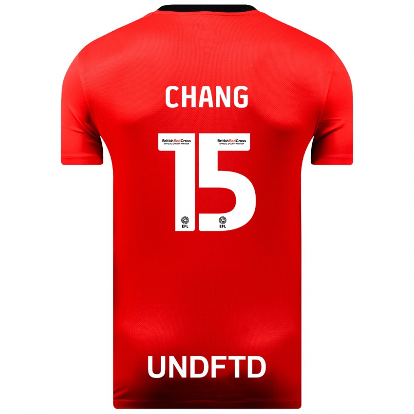 Homem Camisola Alfie Chang #15 Vermelho Alternativa 2023/24 Camisa