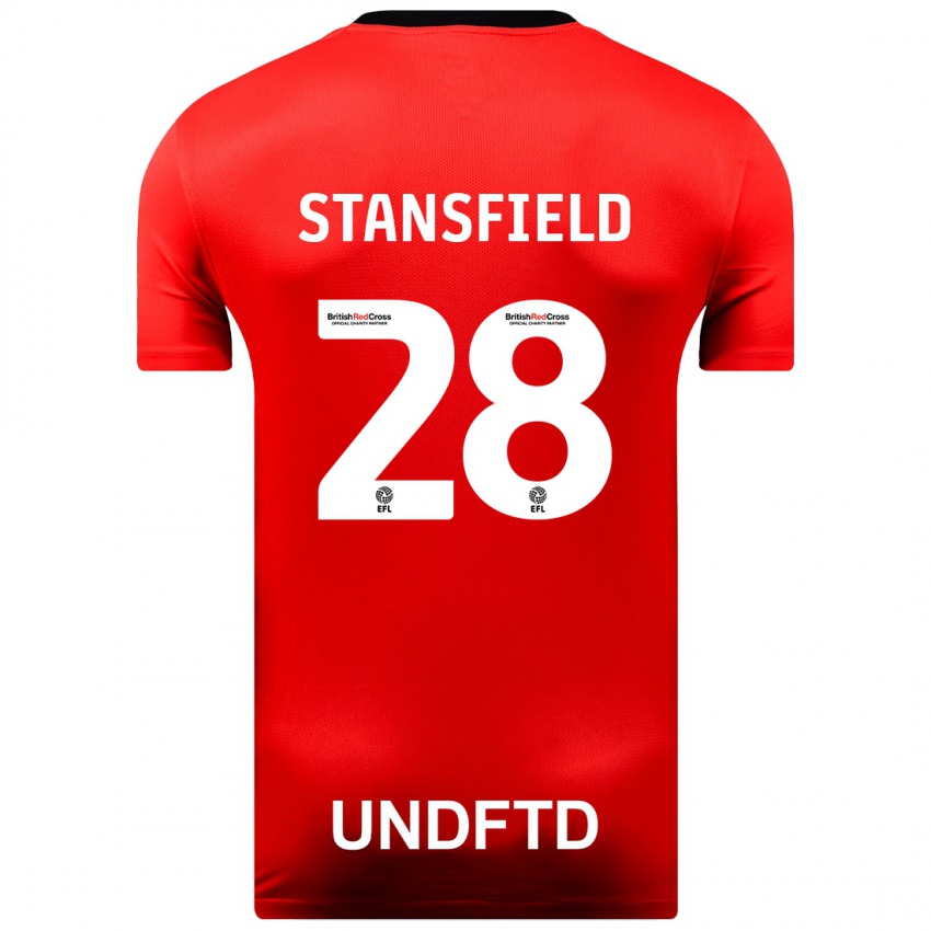 Homem Camisola Jay Stansfield #28 Vermelho Alternativa 2023/24 Camisa