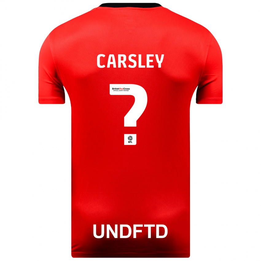 Homem Camisola Luke Carsley #0 Vermelho Alternativa 2023/24 Camisa