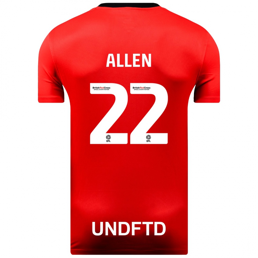 Homem Camisola Remi Allen #22 Vermelho Alternativa 2023/24 Camisa