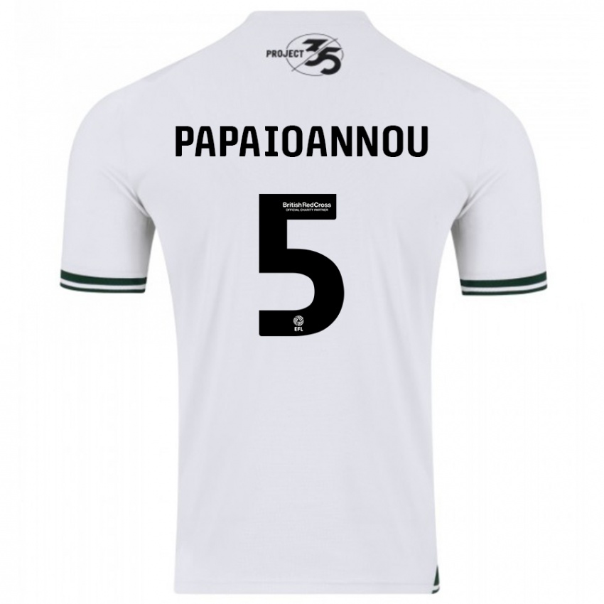 Homem Camisola Panagiota Papaioannou #5 Branco Alternativa 2023/24 Camisa
