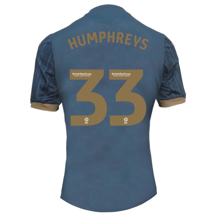Homem Camisola Bashir Humphreys #33 Azul-Petróleo Escuro Alternativa 2023/24 Camisa