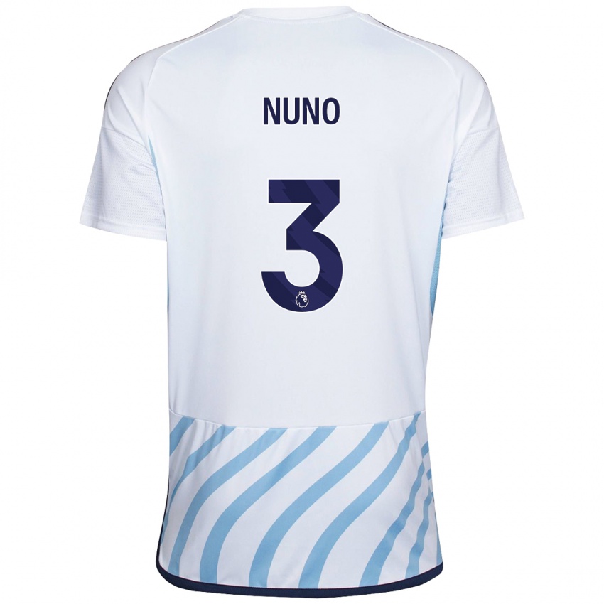 Homem Camisola Nuno Tavares #3 Branco Azul Alternativa 2023/24 Camisa